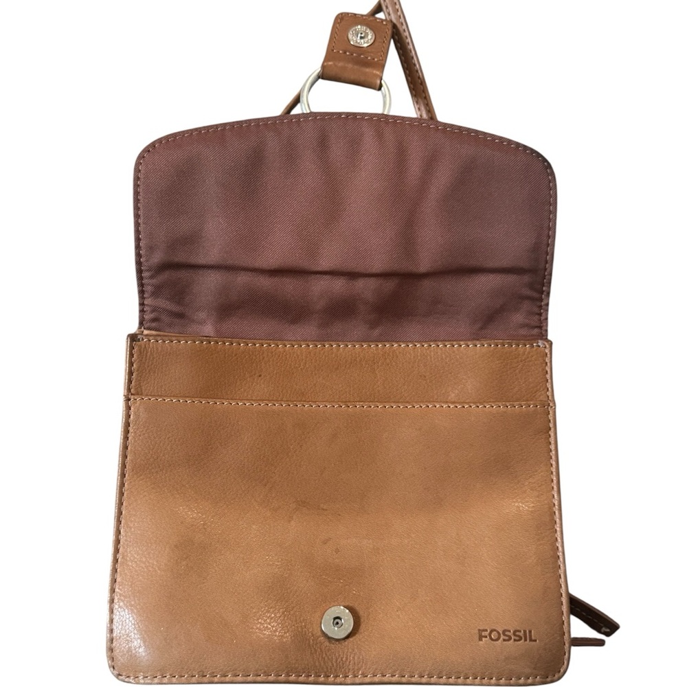 💎Vintage Fossil Archive Brown Leather Shoulder Bag Classic Minimalist Purse - Picture 3 of 7